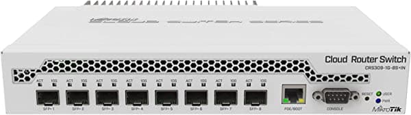 MikroTik CRS309-1G-8S+IN Switch 8 puertos SFP+ y 1 puerto Gigabit para redes de alta velocidad