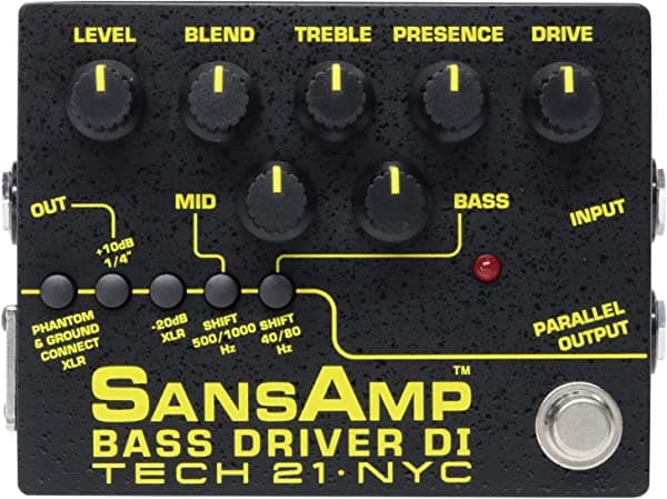 Tech 21 SansAmp Bass Driver DI Versión 2 - Preamplificador y pedal DI para bajo con emulación de amplificador analógico BSDR-V2