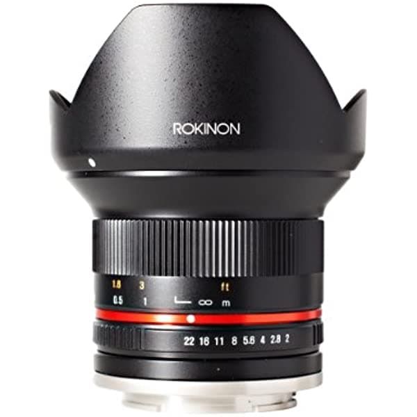 Lente E-Mount Rokinon con ángulo ultramplio, de 0.47 pulgadas con longitud focal de 2.0 NCS CS RK12M-FX