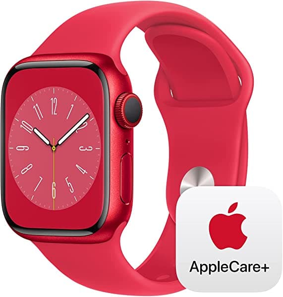 Apple Watch Series 8 - Carcasa de aluminio Starlight de 1.61 pulgadas con GPS + celular Starlight Sport Band - S/M con AppleCare+ (2 años)