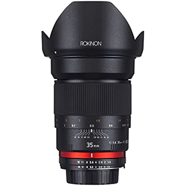 Rokinon AE35M-C - Lente asférica F1.4 de 1.378 in para cámaras Canon EF