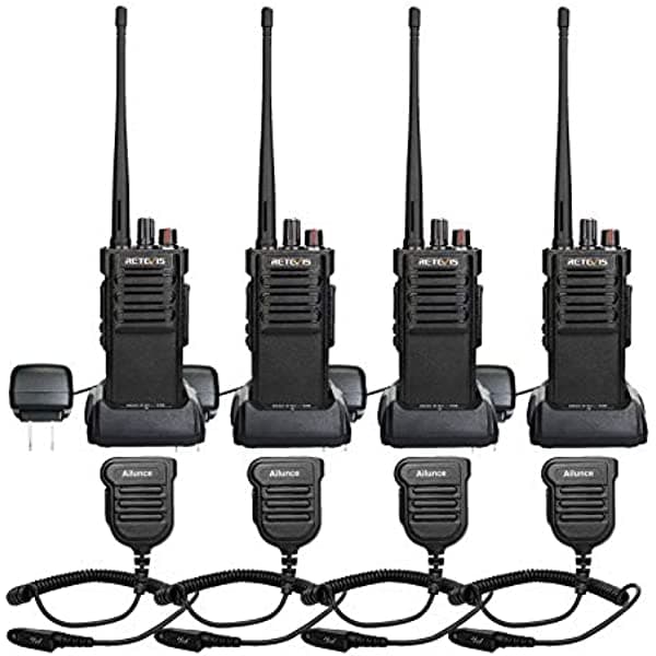 Retevis RT29 Radios de 2 vías de largo alcance, radios bidireccionales resistentes de alta potencia, walkie talkies resistentes con micrófono de habla impermeable de 3200 mAh (paquete de 4) FA9140AX4-J9131MX4