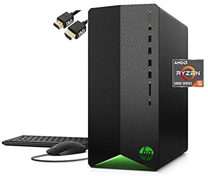 HP Computadora de escritorio para juegos Pavilion 2022, procesador Intel Core i5-10400F de 10ª generación, gráficos NVIDIA GeForce GTX 1650, Win 11 Home + cable HDMI (16 GB de RAM | SSD de 256 GB) ‎hp pavilion gaming desktop