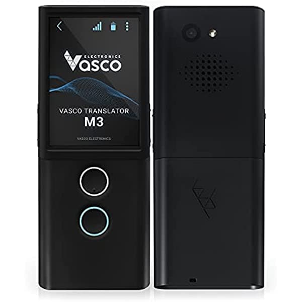 Vasco M3 - Dispositivo traductor de idiomas | El único traductor con Internet gratuito e ilimitado en 200 países | Traducción de fotos | Marca europea M3 - Black Pearl