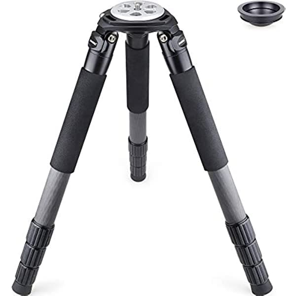 Tripode de fibra de carbono INNOREL RT90C - Tripode con copa (bowl) profesional resistente para camaras DSLR compatible con rotula de bola y cabezal de fluido, 63 pulgadas, tubo de 1.575 in, carga de 88.2 lbs RT90C Standard