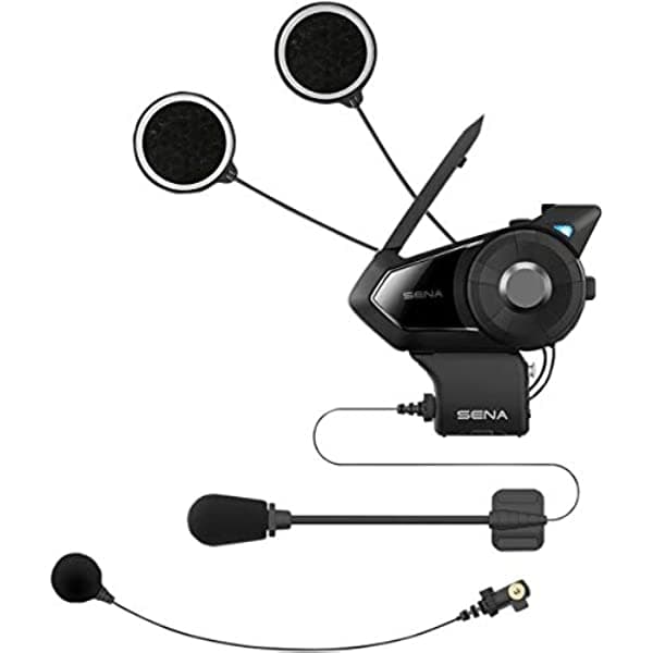 Sena Sistema de comunicación Bluetooth para motocicleta 30K-01D con intercomunicador de malla, kit doble [paquete doble]