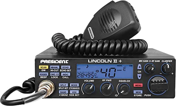 President Lincoln Ii Plus Radio Ham Interruptor Giratorio Selector De Canal Arriba/Abajo Modo Vfo Potencia Rf Medidor S Pantalla Lcd Multifunción 6 Recuerdos Función Vox Función De Pitido Modos Am/Fm/Lsb/Usb/Cw