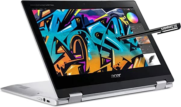 Acer Spin 311-2H Chromebook 2 en 1 con pantalla táctil de 11.6 pulgadas (Intel 4-Core Celeron N4000, 64GB eMMC, 4GB RAM, Stylus, cámara web, IPS) Flip Convertible portátil para el hogar y la educación, IST Computers Pen, Chrome OS CP311-2H-C7QD