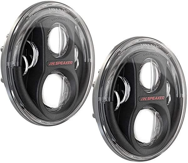 JW Speaker Modelo 8700 Evolution J2 Series faros delanteros de LED con bisel negro, paquete de 2 unidades. 554543