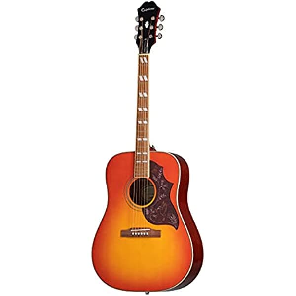 Guitarra acústica/eléctrica Epiphone Hummingbird Pro con superficie sólida, Faded Cherry EEHBFCNH1