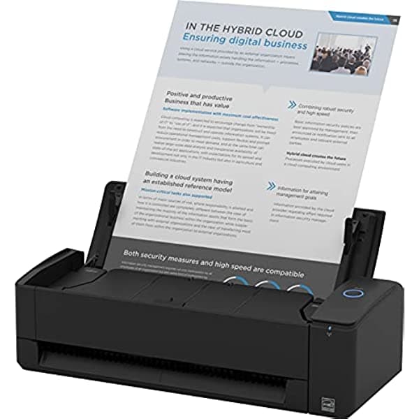 Fujitsu ScanSnap iX1300 Escáner Compacto Inalámbrico/USB a Doble Cara para Documentos, Fotos y Recibos con Alimentación Automática y Manual para Mac o PC, Negro PA03805-B105