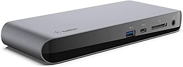 Belkin Thunderbolt 3 Dock Pro con cable Thunderbolt 3 de 2.6 ft (Thunderbolt Dock para macOS y Windows) Dual 4K @60Hz, velocidades de transferencia de 40 Gbps, carga de 85 W F4U097vf