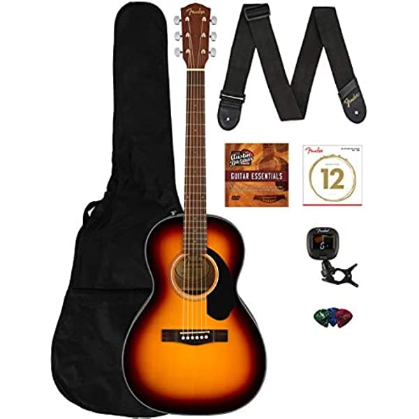 Fender CC-60 - Paquete de guitarra acústica con estuche para concierto AUS-0970120032-COMBO-DLX