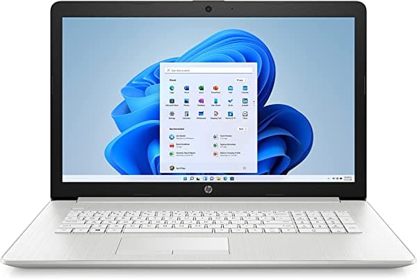 HP 17 computadoras portátiles, Intel Core de 11 generación, 4 GB de RAM, SSD de 256 GB, gráficos UHD, pantalla HD+ de 17.3 pulgadas, Windows 11 Home, combo Wi-Fi y Bluetooth, 7 puertos, batería de larga duración, cámara web HD (17-by4025nr, 2022) ‎68W07UA#ABA