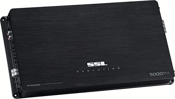 Ssl Sound Storm EV5000D Amplificador de coche - Potencia máxima de 5000 vatios, 1 Ohm estable, Clase D, Monoblock, Fuente de alimentación MOSFET, Control remoto de subwoofer