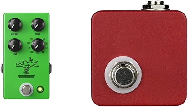 JHS Pedals Bonsai - Pedal de efectos de guitarra Screamer Overdrive de 9 vías, interruptor de pie remoto verde y rojo JHS