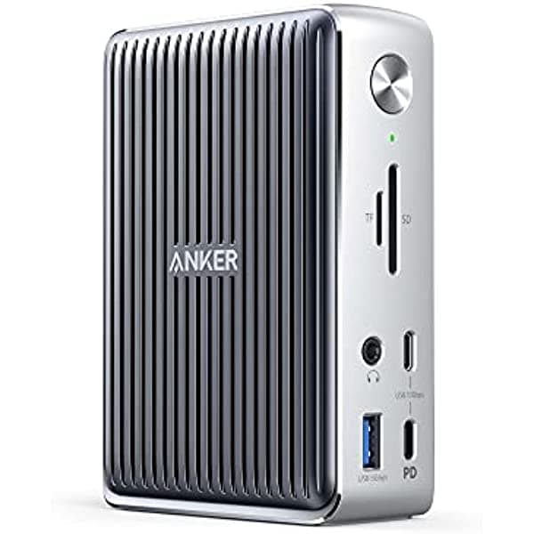 Anker Estación de acoplamiento Thunderbolt 577 (13 en 1, Thunderbolt 3) para portátiles Thunderbolt, carga de 85 W para laptop, carga de 18 W para teléfonos, pantalla dual 4K, datos USB-C de 10 Gbps, Ethernet, audio, SD 4.0 ‎A8396141