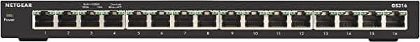 Netgear GS316 No administrado Gigabit Ethernet (10/100/1000) Negro GS316-100PES