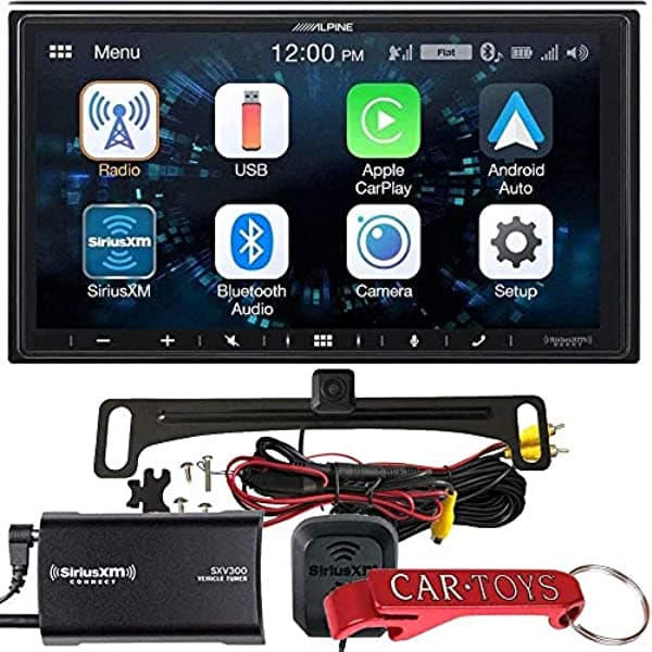 Alpine iLX-W650 - Estéreo para auto Bluetooth mech-less de 7 pulgadas con sintonizador Sirius y paquete de cámara de retroceso gran angular Voxx HD. Integración Bluetooth para Android Auto y Apple CarPlay
