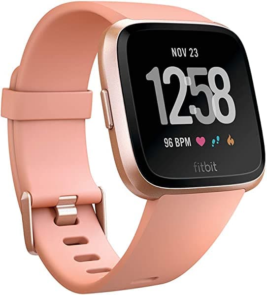 Reloj inteligente Fitbit Versa, color melocotón/oro rosa, talla única (bandas S y L incluidas) FB505RGPK