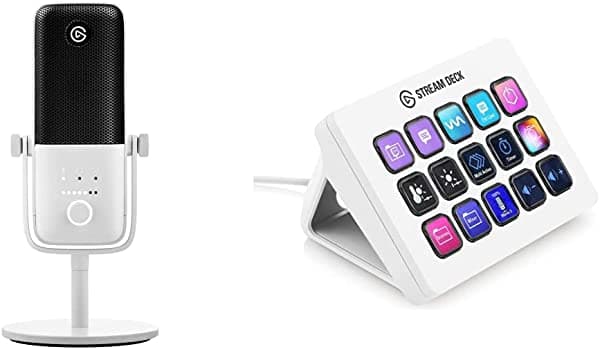 Elgato Onda: 3 blanco - Micrófono condensador USB de alta calidad de estudio y cubierta de transmisión MK.2 - Controlador de estudio, 15 teclas macro, color blanco