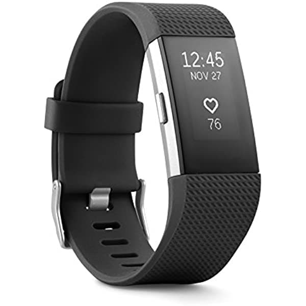 2 muñequeras Fitbit Charge de ritmo cardíaco + fitness, FB407SBKL, Negro, 1, 1