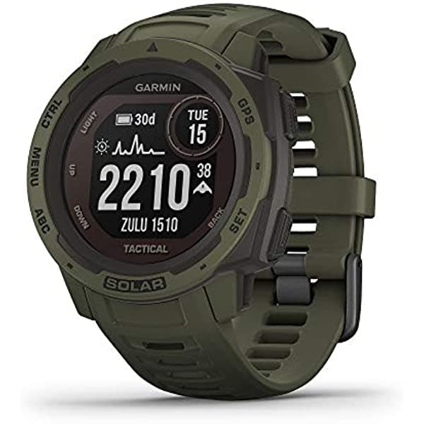 Garmin Instinct, Reloj Inteligente Robusto para Actividades al Aire Libre con Capacidad de Carga Solar y Funciones Tácticas, Aplicaciones Deportivas Integradas y Monitoreo de Salud, Color Verde Musgo 010-02293-14