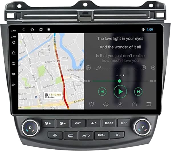 EZoneTronics Honda Accord Estéreo de Reemplazo para 2003-07, con CarPlay y Android Auto Incorporados, Android 10.1,2G RAM 32G ROM, Bluetooth, Compatible con Cámara de Retroceso / NO COMPATIBLE con AC de Zona Única ACC07