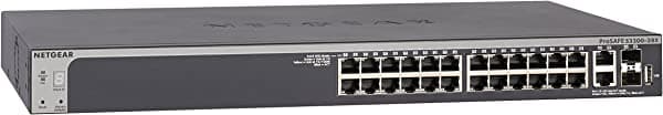 NETGEAR - Conmutador de 8 puertos Gigabit, interruptor Ethernet profesional inteligente, Negro GS728TX-100NES