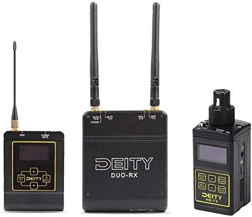 DEITY Connect 2.4G Micrófono Lavalier inalámbrico con receptor Duo-RX, transmisor BP-TX y transmisor HD-TX y grabadora de audio