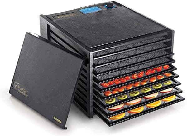 Excalibur 2900ECB Deshidratador de Alimentos Eléctrico, Termostato Ajustable y Secado Rápido, 400 W, 9 Bandejas, Negro