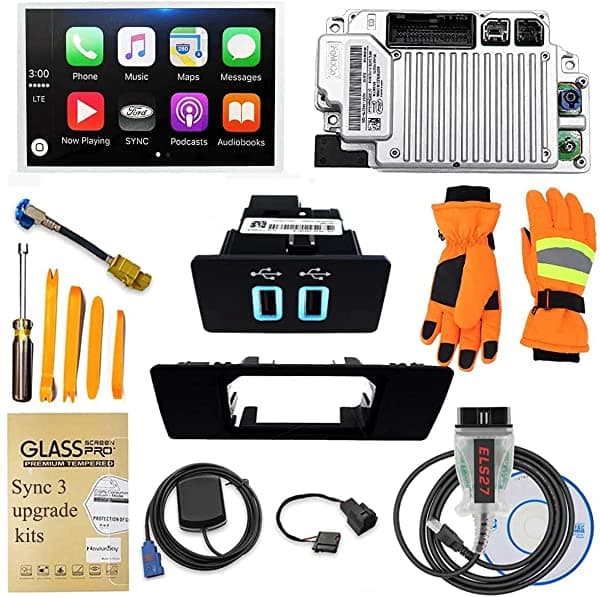 BestRefitCar 2021 SYNC 3 Kit de Actualización, Compatible con Ford Taurus 2013, de SYNC 2 a SYNC 3.4 MyFord Touch (MFT) con Soporte para Carplay, Incluye Pantalla de 8 Pulgadas, Módulo APIM, na3.4119, Para Ford
