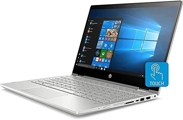 Amazon Renewed HP Pavilion X360 Pantalla Táctil 2 En 1 Notebook 14" IPS Full HD PC 10th Gen Core i5 Quad-Core Hasta 4.20 GHz 8GB RAM 256GB SSD USB-C Teclado Retroiluminado Lector de Huella Wi-Fi 6 Webcam HDMI Win 10 (Reacondicionado) Plateado