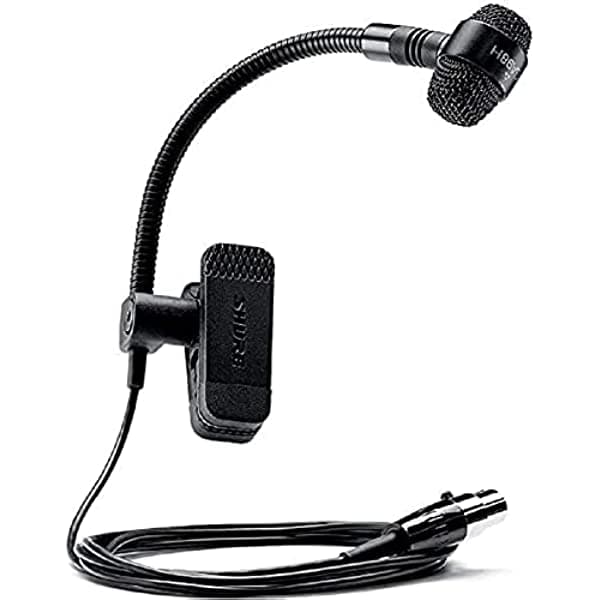 Shure PGA98H-TQG Micrófono condensador cardioide con cuello de cisne para instrumentos, conector TA4F para uso con sistemas inalámbricos