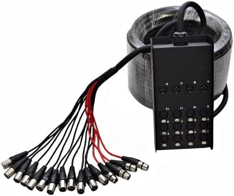 Seismic Audio Speakers 8 Channel Low Profile XLR Send Sub Snake Cable, Cable Divisor XLR, 100 Pies