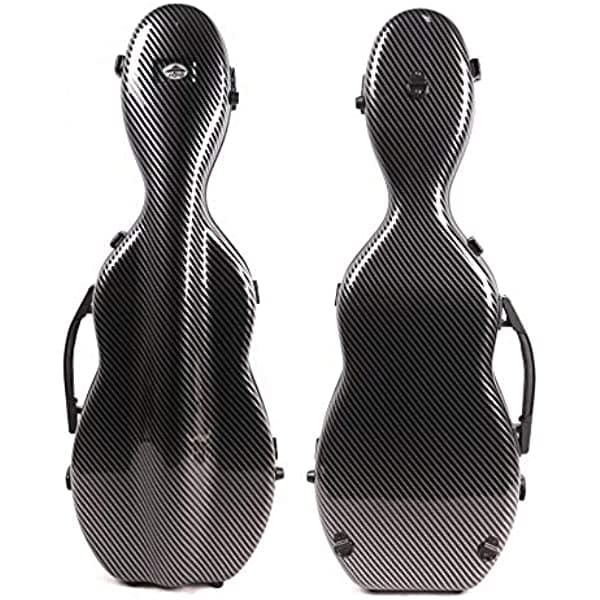 Yinfente 4/4 Estuche de Violín de Fibra de Carbono Mixta Tamaño Completo Caja para Transportar y Proteger el Violín Color Blanco y Negro (negro)