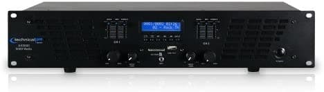 Technical Pro Amplificador AX Series AX5000 5000 vatios de potencia máxima 2U profesional amplificador de potencia de 2 canales, negro