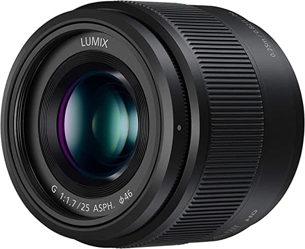 Lente PANASONIC LUMIX G, 25 mm, F1.7 ASPH, Micro Cuatro Tercios, H-H025K (negro de los Estados Unidos)