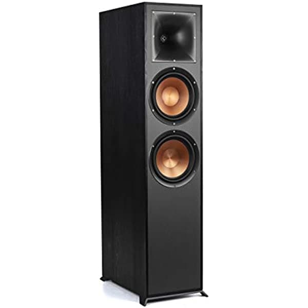 Klipsch R-820F - Parlante Torre Home Theater con Woofers Duales de 8", Bass-Reflex Tractrix, Negro
