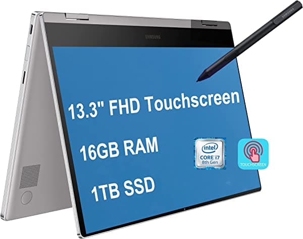 Unknown Último portátil Samsung Notebook 9 Pro 2 en 1 ultra delgado, pantalla táctil FHD de 13.3 pulgadas, Intel Core i7-8565U, 16 GB RAM 1 TB SSD, Thunderbolt3 Windows 10, Samsung Active Pen + adaptador USB-C