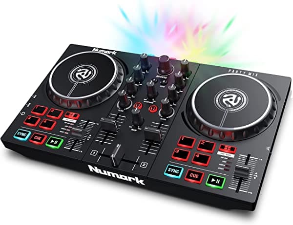 Numark Party Mix II - Controlador DJ con Luces, 2 Decks, Mezclador, Interfaz de Audio y Conectividad USB + Serato DJ Lite