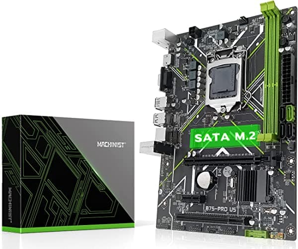 MACHINIST LGA 1155 Motherboard, B75 Micro ATX Placas Base para Computadoras de Escritorio (Intel 2.ª/3.ª Gen, PCIe 2.0, NGFF M.2, PCI, DDR3, SATA 6Gb/s, USB 3.0) para Core i3, i5, i7/Xeon E3 V2/Pentium