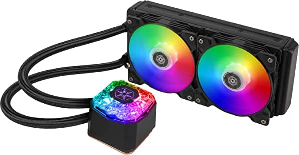 Silverstone IceGem 240P, enfriador líquido ARGB AIO de 9.449 in con 2 ventiladores ARGB de 4.724 in, AM5 y Threadripper TR4, SST-IG240P-ARGB