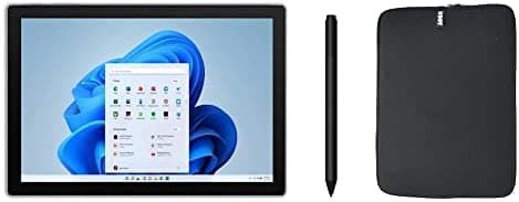 Microsoft Surface Pro 7+ 2 en 1, pantalla táctil de 12.3 pulgadas, Intel Core i3 de 11ª generación, 8 GB de RAM, SSD de 128 GB, Windows 11 Home, platino, con bolígrafo de superficie y funda