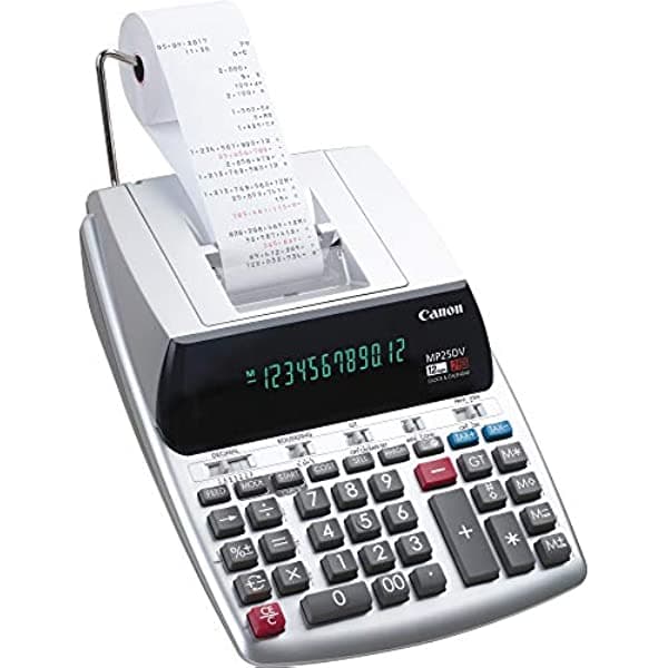 Canon MP25DV-3 Calculadora de Escritorio con Conversión de Moneda, Reloj y Calendario (2202C001)