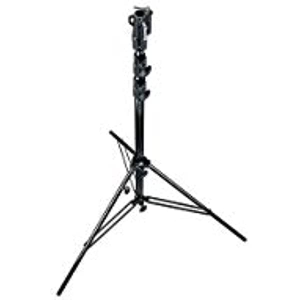 Manfrotto 126bsu 10.9- pies negro acero chapado en cromo resistente soporte con nivelación de la pierna
