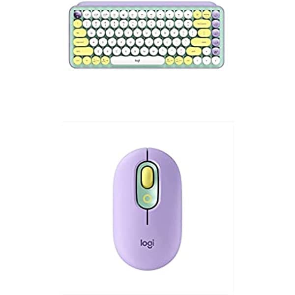 Logitech POP Wireless Mouse and POP Keys Mechanical Keyboard Combo - Combo de Ratón Inalámbrico y Teclado Mecánico con Emojis Personalizables, Tecnología SilentTouch, Desplazamiento de Precisión/Velocidad, Bluetooth, Multi-Dispositivo, Compatible con Diversos Sistemas Operativos - Color Daydream Mint