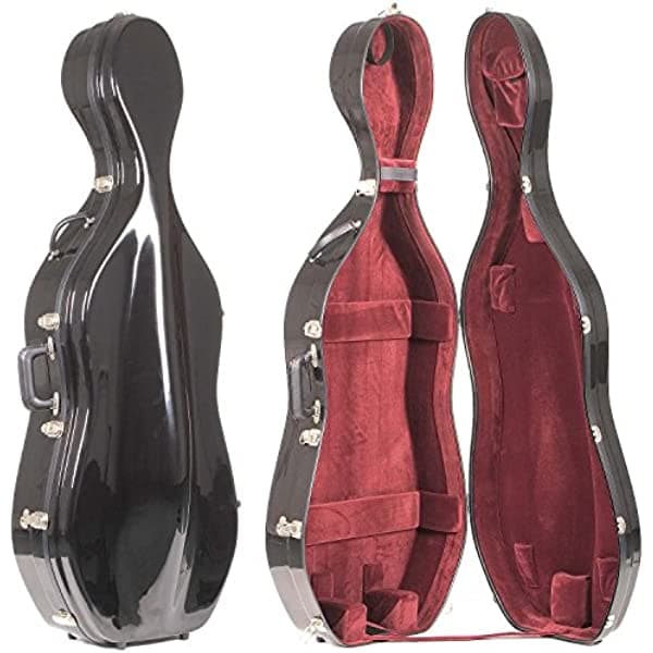 bobelock 2002 Slim Negro Fibra de vidrio 4/4 Cello Case