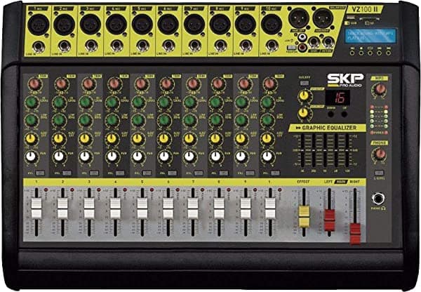 SKP PRO AUDIO VZ-120 II MAX POWER 2000W - Mezclador de 12 canales con Bluetooth VZ-100-II