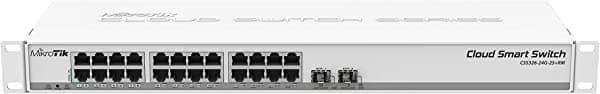 Mikrotik Conmutador Ethernet Gigabit de 24 puertos CSS326-24G-2S+RM con dos puertos SFP+